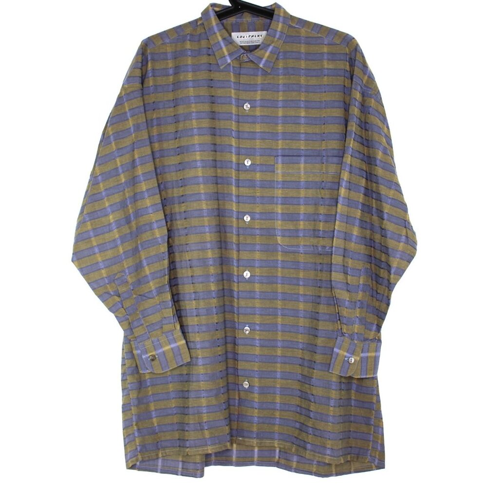 Equipment Mens Medium Striped Button Up Shirt NEW RARE N1343